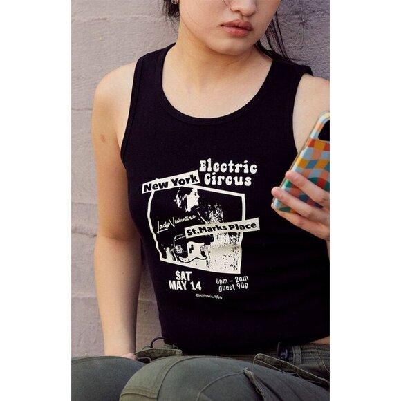 John Galt Black Electric Circus Graphic Tank Top S - Picture 2 of 7